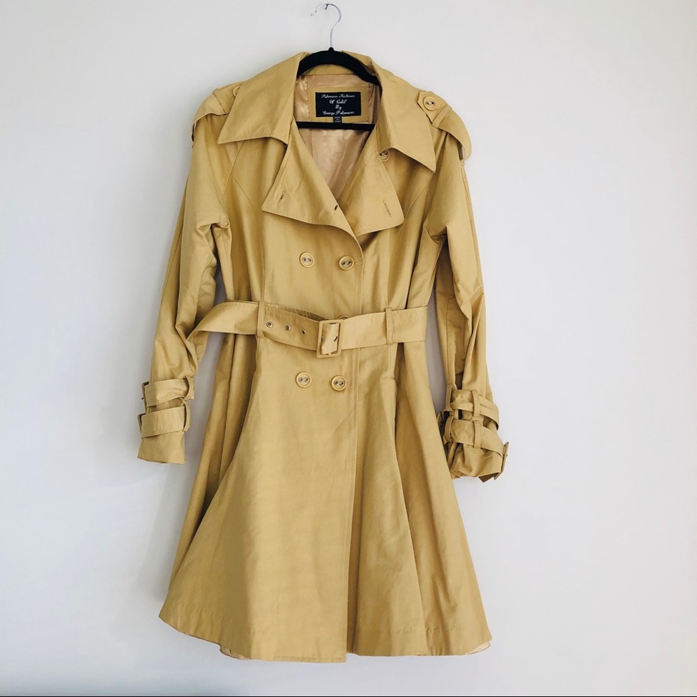 Tan Belted Trench Coat by George Palomares